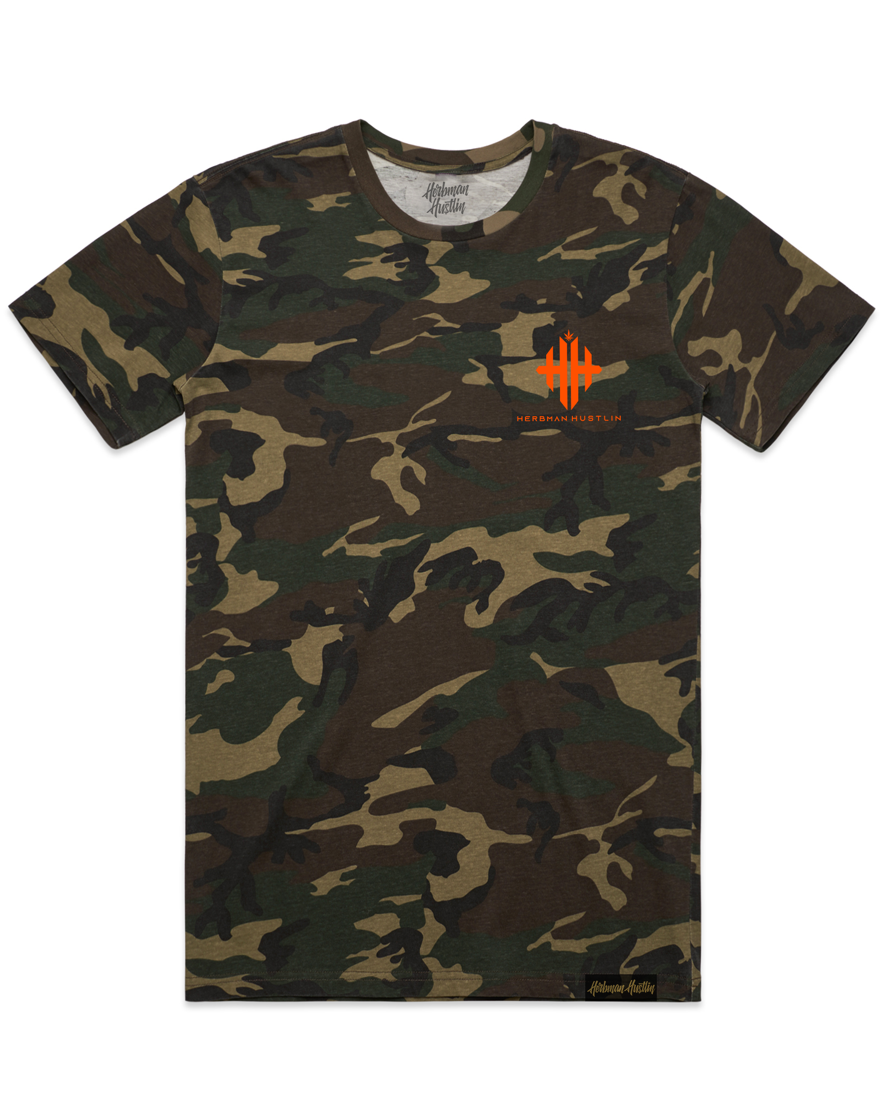 Herbman Hustlin Monogram Tee - Camo/Orange