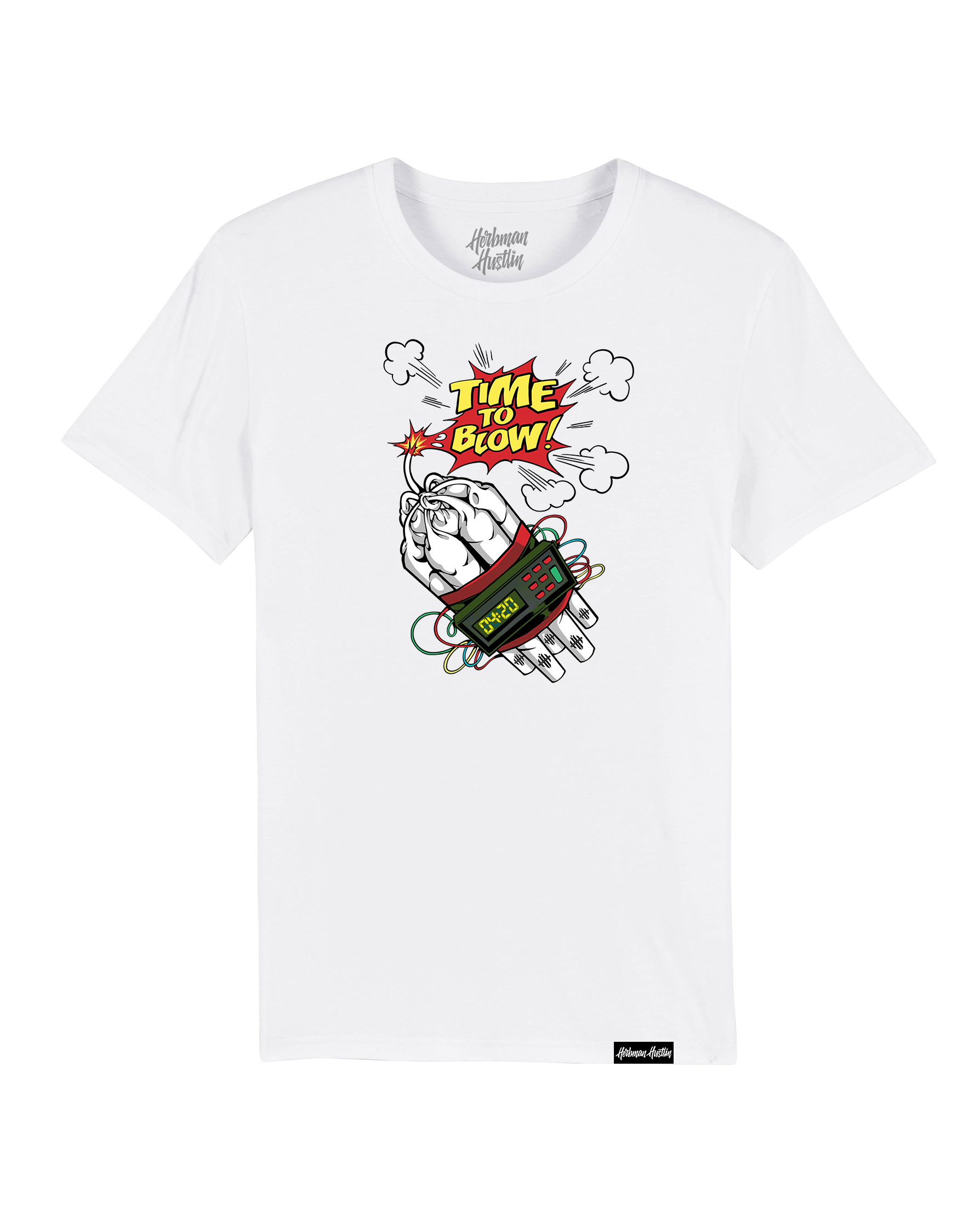 Time To Blow Organic Tee- White/Colour