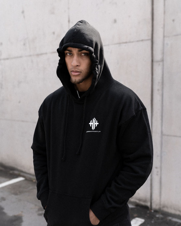 Herbman Hustlin Gold Emblem Heavyweight Monogram Hoodie - Black/Gold